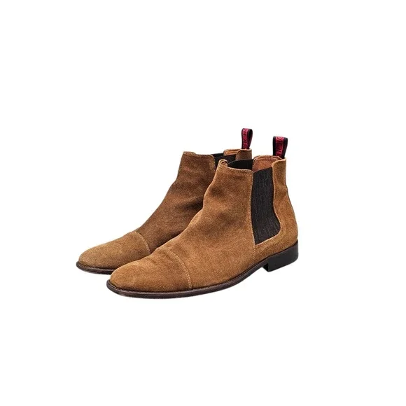 Carolina Herrera Men's Size 7 US VGC Brown Suede Handmade In Spain Chelsea Boots